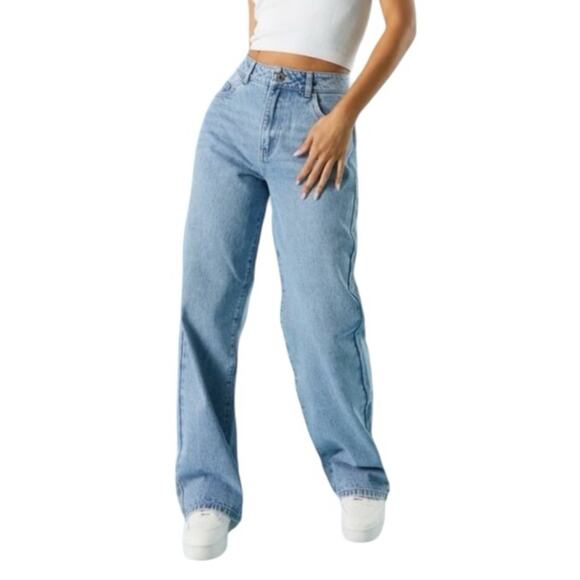Urban Outfitters BDG High-Rise Baggy Straight Leg Jeans Light Wash Size 27 - Picture 1 of 12